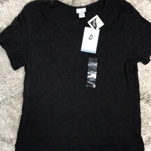 Jaclyn Smith - Crinkle Black Tee